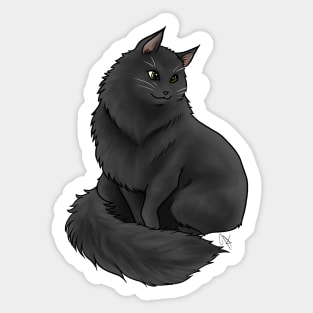 Cat - Siberian Cat - Black Sticker